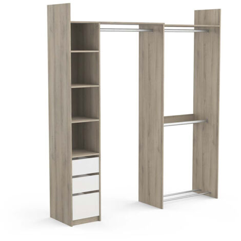 Dressing extensible d'angle contemporain chêne/blanc Titane (1/5)