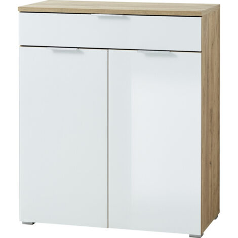 Meuble de rangement moderne blanc/chêne Omaha (1/5)