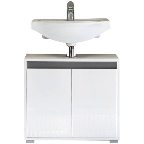 Meuble sous vasque moderne blanc Solena (1/5)