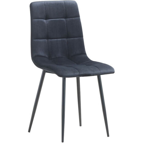Chaise de salle à manger moderne en tissu noir Dorine (1/2)