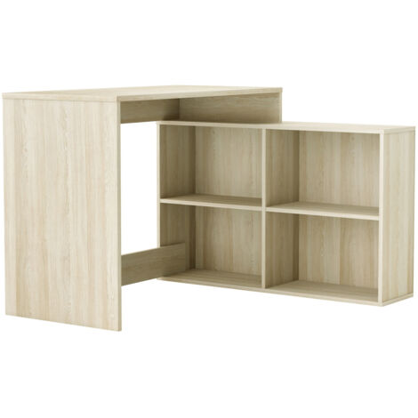 Bureau d'angle contemporain chêne clair Hember (1/4)