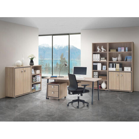 Ensemble de bureau contemporain chêne clair Margaux I (1/5)