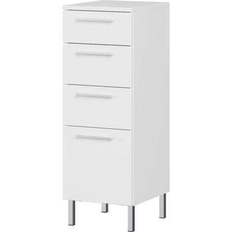 Meuble bas de salle de bain moderne blanc Yvana (1/5)