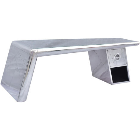Table basse industrielle bois et aluminium Fly (1/4)