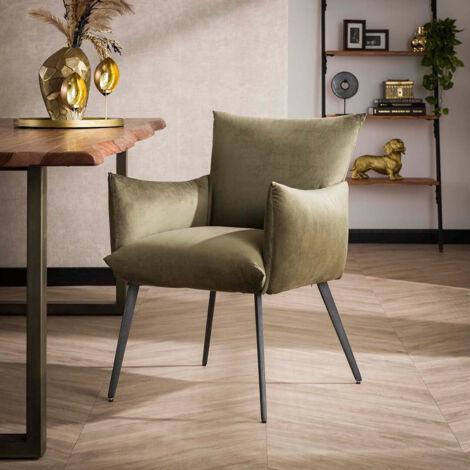 Fauteuil moderne de salle à manger en velours Manureva (1/3)