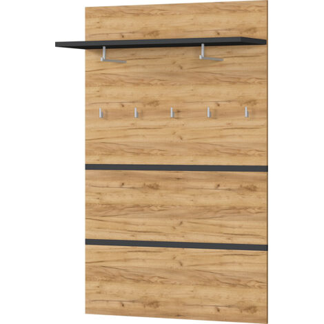 Vestiaire ouvert contemporain chêne/anthracite Oléron (1/5)