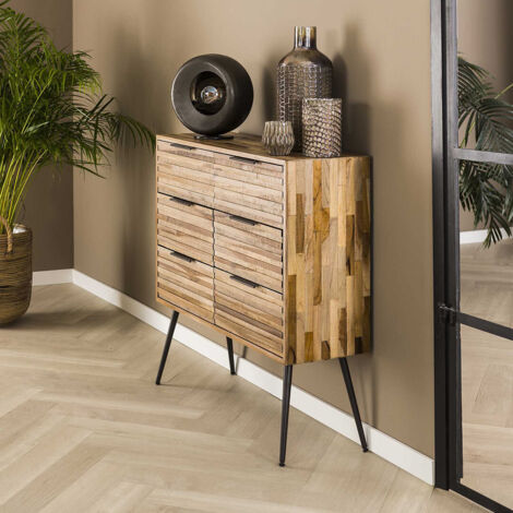 Commode industrielle en teck 6 tiroirs Alyssa (1/5)