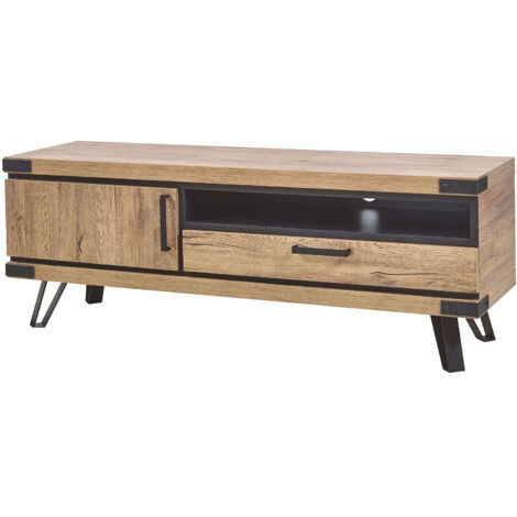 Meuble TV style industriel chêne/gris Scarlet (1/5)