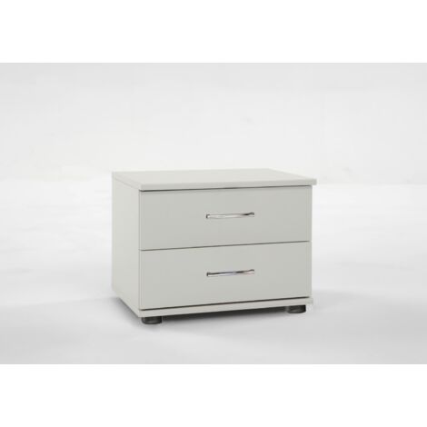 Chevet design 2 tiroirs coloris blanc alpin (lot de 2) Mavrick (1/5)