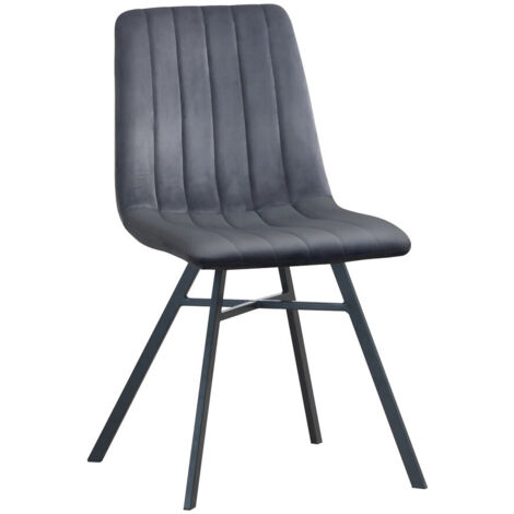 Chaise de salle à manger moderne en tissu gris Curtis (1/4)