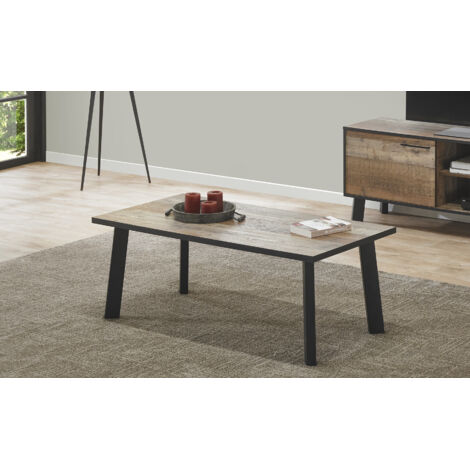 Table basse industrielle coloris bois Hidalgo (1/5)