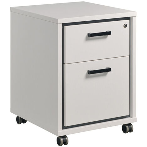 Caisson de bureau contemporain H 64 cm blanc Altesse (1/4)