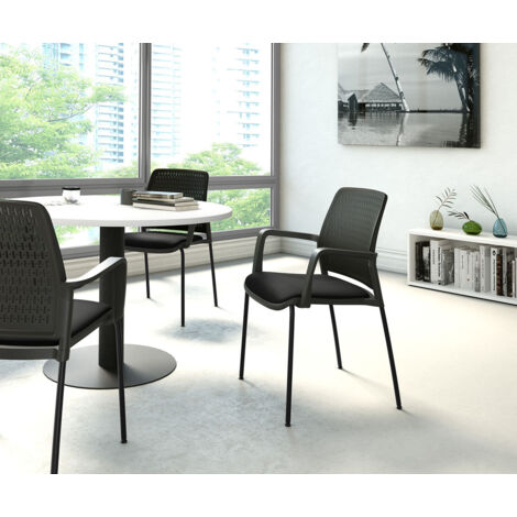 Chaise d'accueil noire Kristina (1/5)