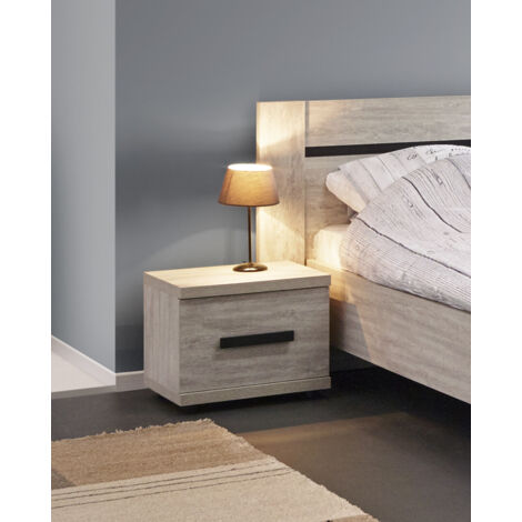Chevet adulte contemporain chêne clair Angelot (1/4)