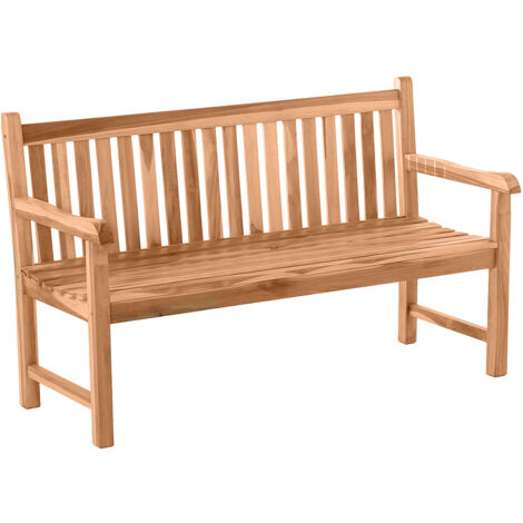 Banc de jardin 150 cm en teck massif naturel Eoline (1/5)