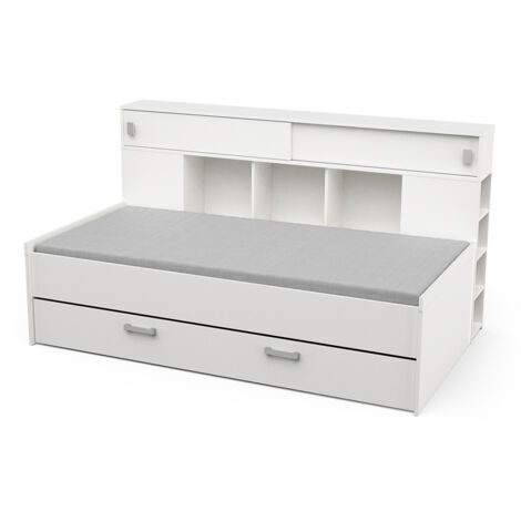 Lit enfant avec environnement contemporain blanc mat Doriane (1/3)