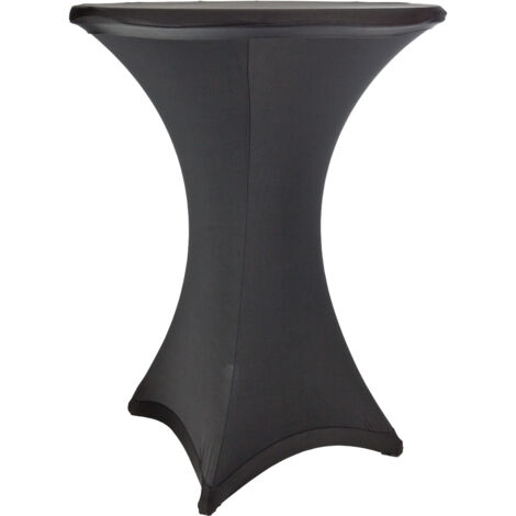 Nappe en tissu noir pour table haute de réception Jordy  Noir
