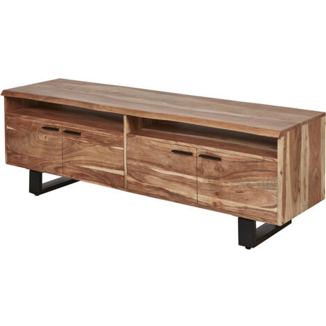 Meuble TV style industriel en acacia massif 160 cm Elfie (1/5)