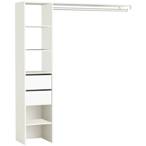 Dressing pour placard contemporain 160 cm coloris blanc Irene (1/3)