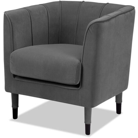 Fauteuil cabriolet moderne en velours Maryland (1/5)