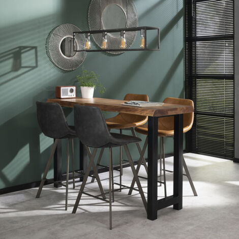 Table de bar industrielle en bois massif Oliver (1/3)