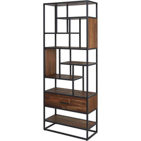 Bibliothèque style vintage en acacia massif Halliwel (1/5)