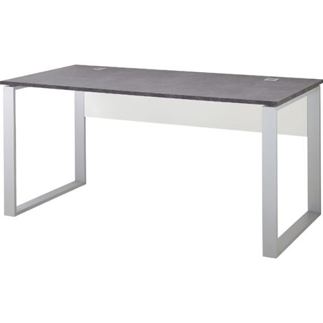 Bureau droit moderne blanc/basalte Mezzo (1/5)