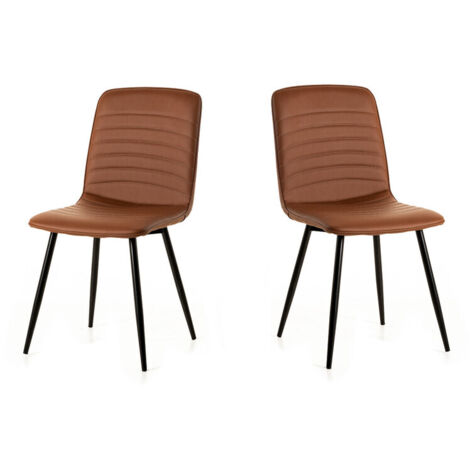Chaise de salle à manger moderne en PU (lot de 2) Jerrico (1/4)
