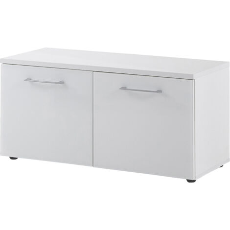 Banc à chaussures moderne blanc Pascaline (1/5)