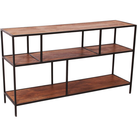 Etagère de rangement industrielle 158 cm en bois de manguier massif Pamela (1/5)