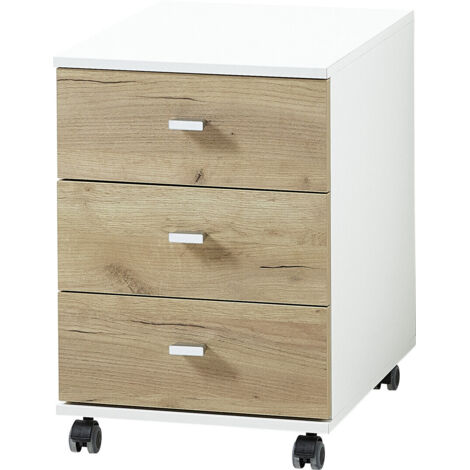 Caisson de bureau moderne chêne/blanc Pietro (1/5)
