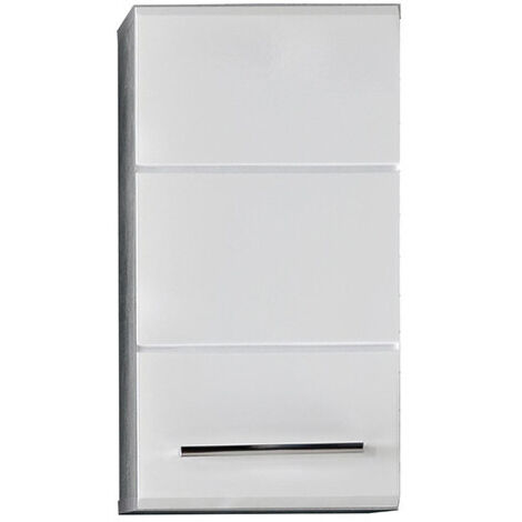 Meuble haut de salle de bain moderne blanc/brillant Stefano (1/5)