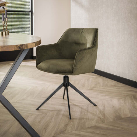 Lot de 2 fauteuils de salle à manger modernes en velours Yasmine (1/3)