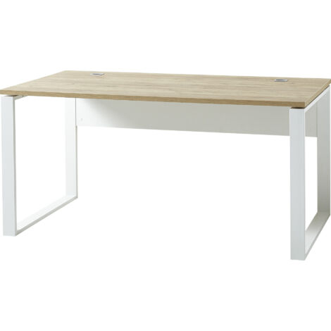 Bureau droit moderne chêne/blanc Pietro (1/5)