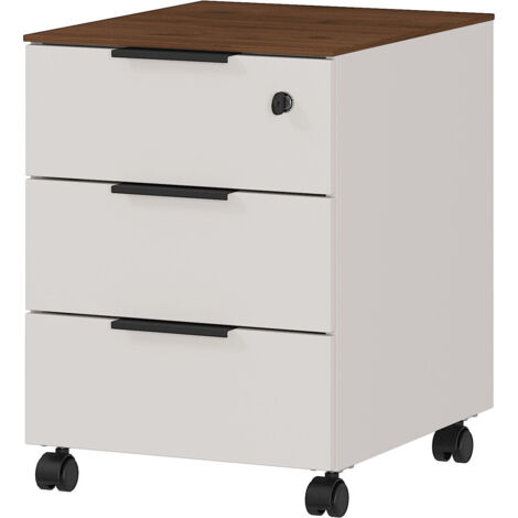 Caisson de bureau moderne gris/noyer Louana (1/5)
