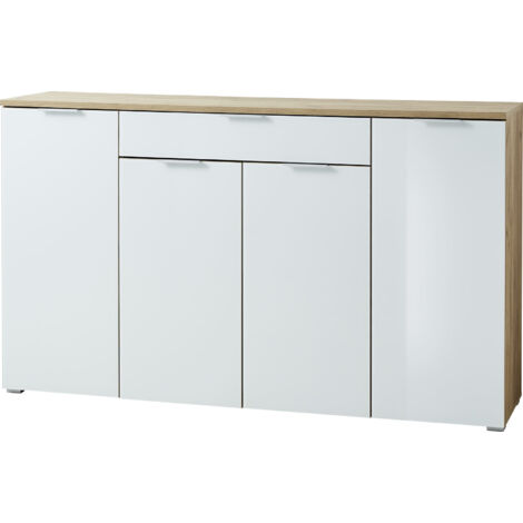 Buffet/bahut moderne 178 cm blanc/chêne Omaha (1/5)