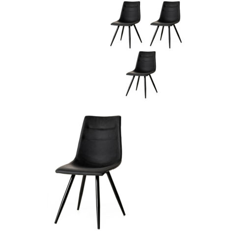 Chaise de salle à manger moderne en PU (lot de 4) Jasmin (1/3)