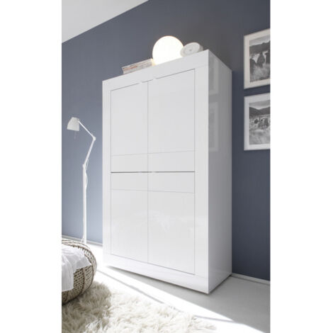 Vaisselier/argentier moderne laqué blanc brillant Agathe (1/4)