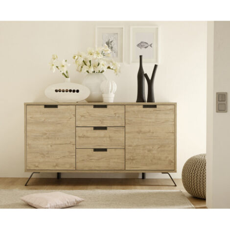 Buffet/bahut industriel 2 portes/3 tiroirs Alabama (1/4)