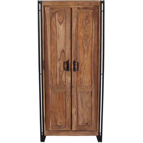 Armoire d'entrée industrielle en acacia massif naturel Pamela (1/5)