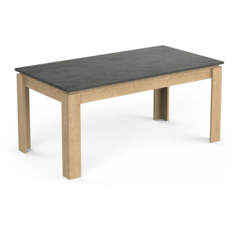 Table de salle à manger contemporaine chêne/gris béton Faustina (1/5)