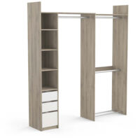 Dressing extensible d'angle contemporain chêne/blanc Titane