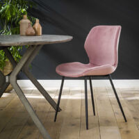 Lot de 4 chaises vintages en velours Selma