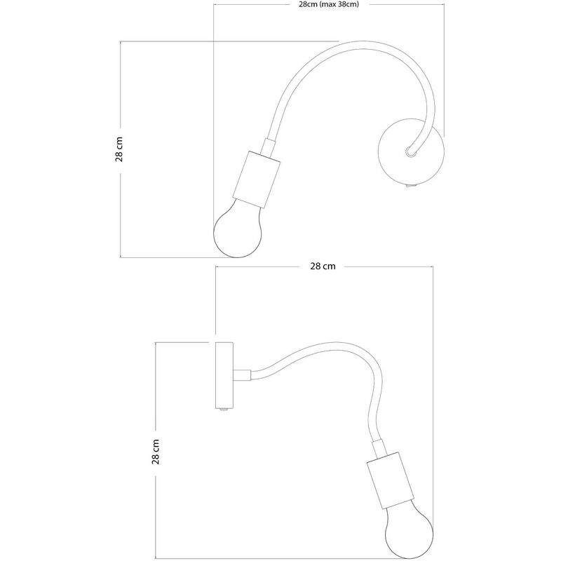 Lampe Fermaluce Flex 30 avec rosace avec interrupteur et spot