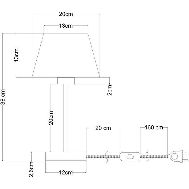 Mini abat-jour Impero E27 en tissu pour lampe de table ou applique