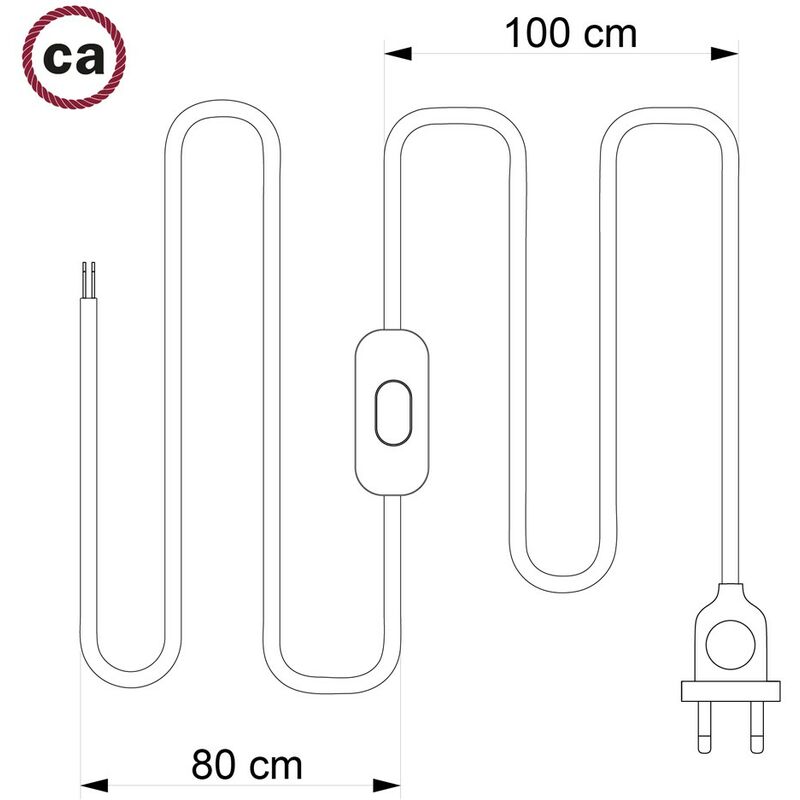 Rallonge électrique avec câble textile RM20 Effet Soie Bleu Foncé