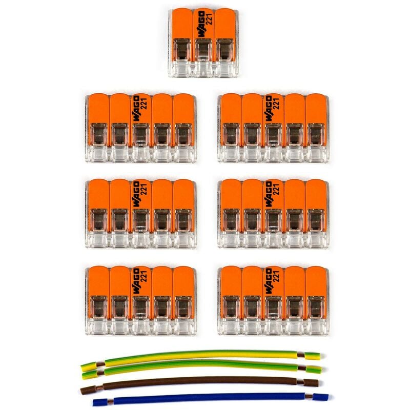 Kit de connexion WAGO pour câble 3x pour Rosace à 6 trous