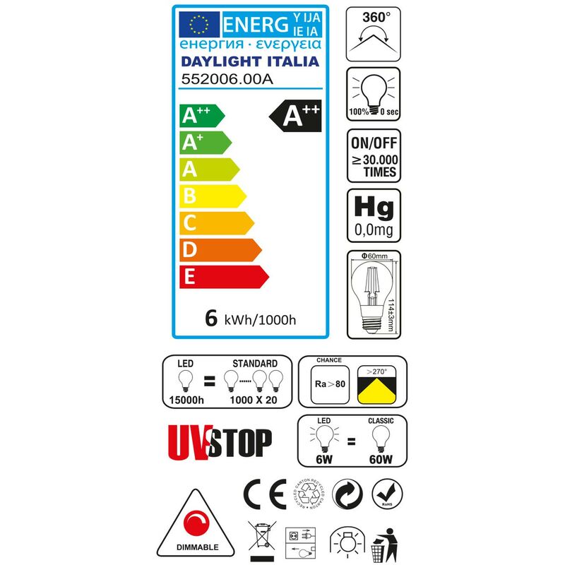 Ampoule LED E14 4 W 2 700 K goutte mate dimmable