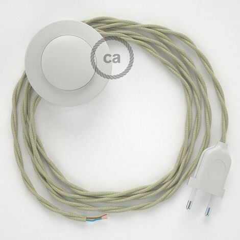Système électrique blanc corde coton blanc avec interrupteur - Le