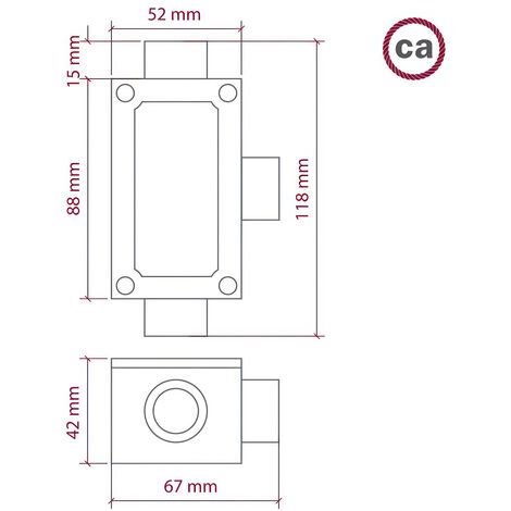 Boîte de jonction trois sorties, forme T pour Creative-Tube